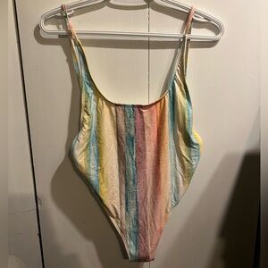 NWT Billabong Swimsuit - High Leg, Pastel Striped